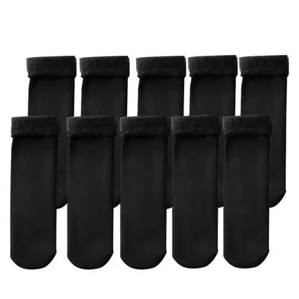 5-Pairs: Ultra-Soft Plush Lined Thermal Socks - Comfy Mid Tube Socks