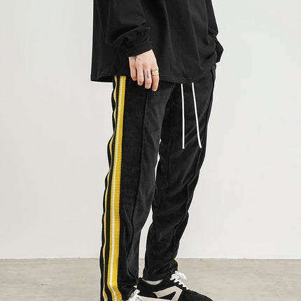 Velvet Side Striped Webbing Track Pants