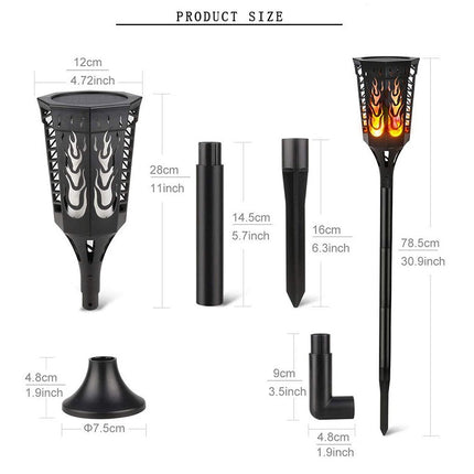 Anti-True Flame Solar Torch Light 96Led