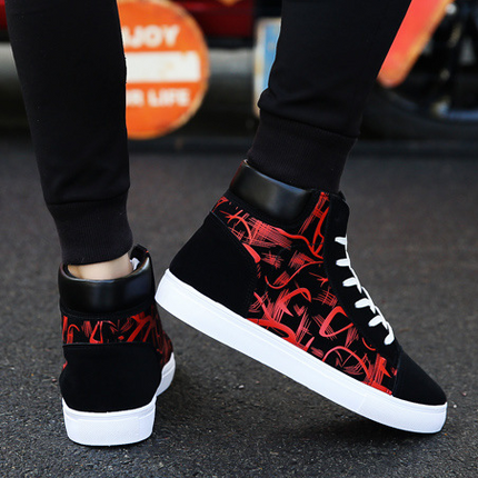New creative single graffiti design Spring high top shoes Authentic Edition men's shoes