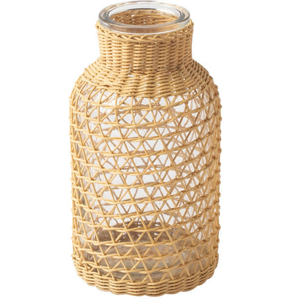 Straw Glass Vase Flower Arrangement Living Room Decoration