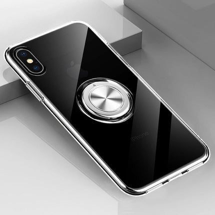 Compatible with Apple, Transparent Magnetic Ring Stand Phone Case For iPhone XR XS Max X XS Adsorption Holder case For iPhone 6 6S Plus 7 8 Plus cover