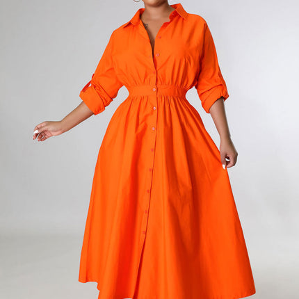 Casual Long Sleeve Plus Size Women's Shirt