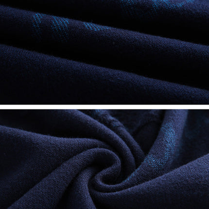 Men's Jacquard Loose Plus Size Wool Sweater