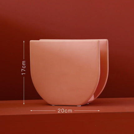 Flower Vase Nordic Ceramic Vase Decoration Home Creative Models Living Room Model Flower Arrangement Geometric Art Decorative