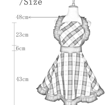 Vintage Plaid Cotton Apron Home Kitchen