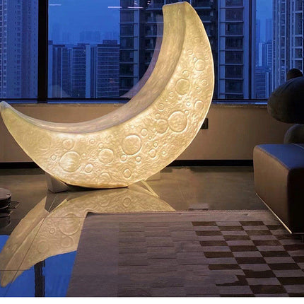 Luminous Moon Crescent Lounge Chair Floor Lamp
