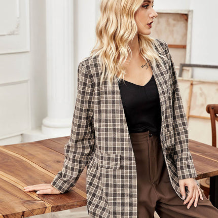 Fall and winter plaid blazer