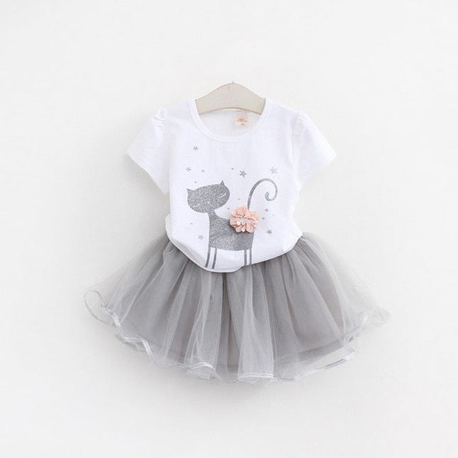Fashion Girl Cartoon Cute Short Skirt Two-piece Suit