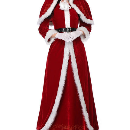 New red and white warm cozy cute long Christmas Robe for women