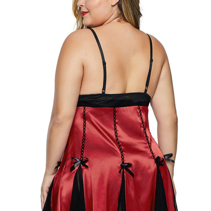 Sexy RED Plus size FOR WOMEN lace suspender nighty skirt