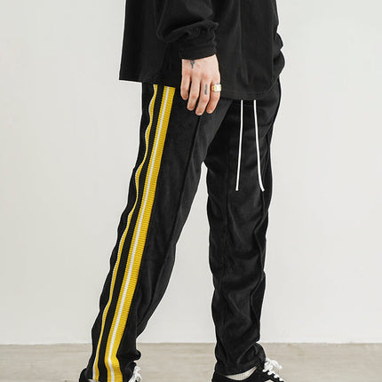 Velvet Side Striped Webbing Track Pants