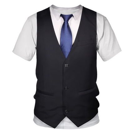 Vest uniform 3D digital print T-shirt
