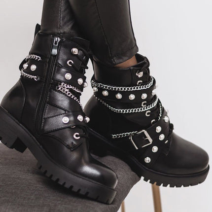 Women's British style all-match motorcycle boots