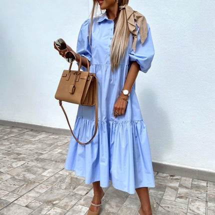Shirt Lapel Plus Size Loose Swing Dress