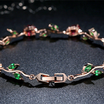 Plated crystal ladies bracelet