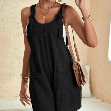 Jumpsuits Rompers For Women Summer Comfortable Casual Suspender Shorts Solid Color Overalls With Pockets Pants
