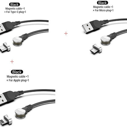 Rotating magnetic data line three-in-one blind magnetic magnetic circular charging cable for Android fruit typec