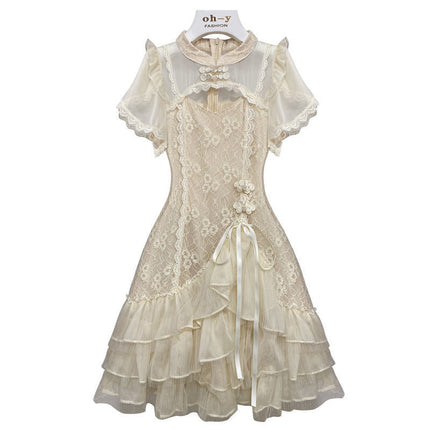 Women's Plus Size Summer French Design Sweet And Spicy Cheongsam