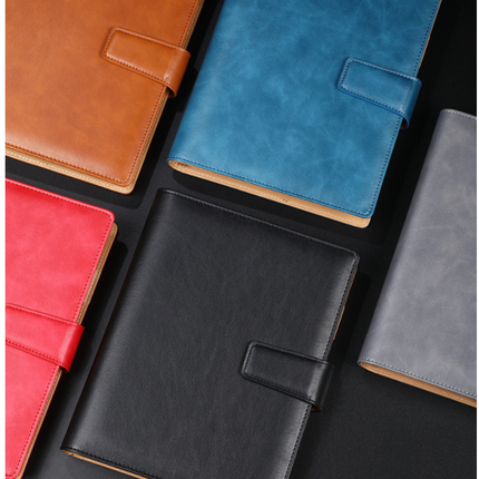 A5 leather buckle 6-hole clip notebook