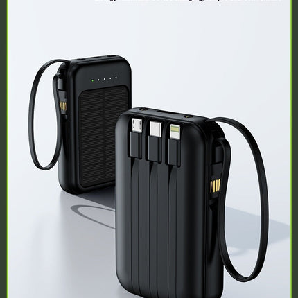 Solar Charging Unit With Cable Camping Portable Large Capacity Mobile Power Supply