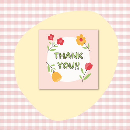 50 PcsPack Square Simple Thank-you Card Coated Paper Business Cards