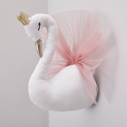 Crown swan animal head wall hanging