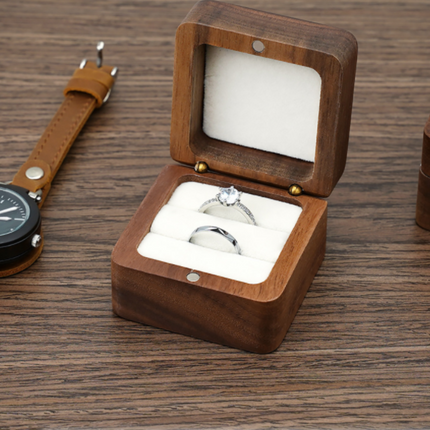 Portable Travel Ring Wooden Storage Box
