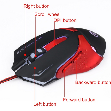 HXSJ A903 6-Key Optical Gaming Mouse 3200 DPI