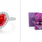 Purple Silver Heart / Adjustable