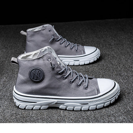 Men's High-top Board Shoes Breathable Flat All-match Casual Student Shoes Men