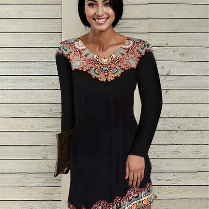 New Sexy Autumn fall Winter exotic  floral design Dress for Women 7 different colors