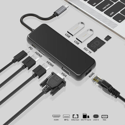 9in1 dual HDMI + VGA + Gigabit network card