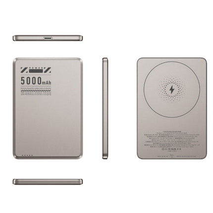 Aluminum Alloy Ultra-thin Double Pop-up Window Creative Magnetic Fast Charging Small Light Power Digital Display Mobile Power Supply