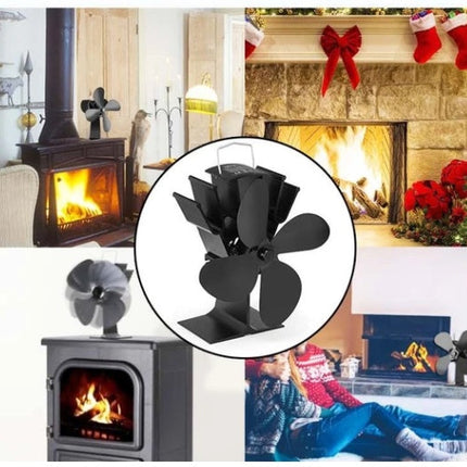 Silent thermodynamic fireplace fan fireplace thermometer