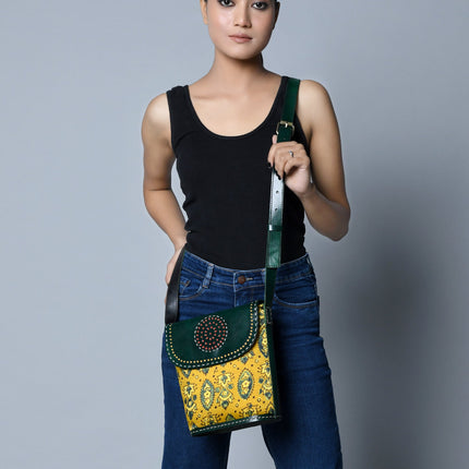 Vibrant Heritage Ajrakh Satchel