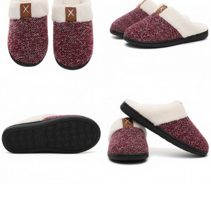 New Sparkling Purple Winter Plush Fashion Thick Bottom Warm House Slipper for Women