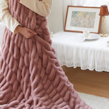 LuxuryRabbit Plush Blanket Winter Thickened Fur