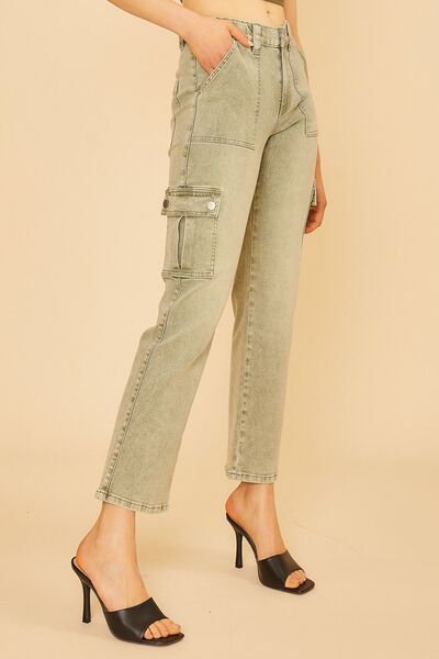 Annie Wear Straight Leg Jeans with Cargo Pockets #2