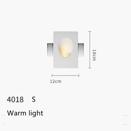 Minimalist Recessed Living Room Wall Sconce Plaster Without Frame