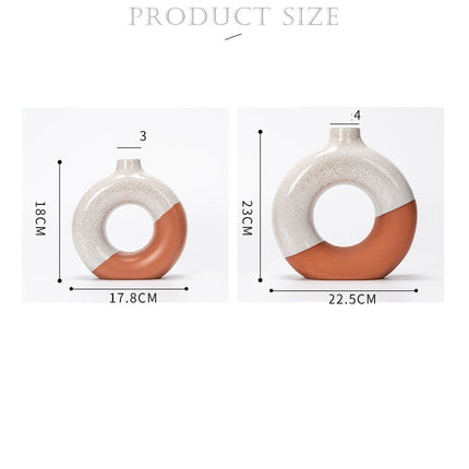 Laterite Half Glazed Round Ceramic Vase Office Desktop Soft Board Room Window