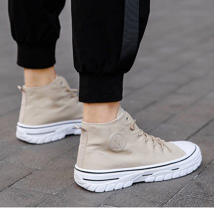 Men's High-top Board Shoes Breathable Flat All-match Casual Student Shoes Men