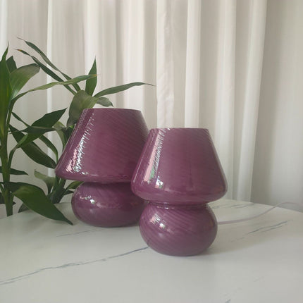 Studio Bedroom Bedside Atmosphere Multicolor Glass Mushroom Table Lamp