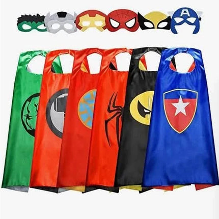 6-Pack: Superhero Reversible Cape & Mask Set