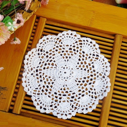 Handmade Crochet Flower Shooting Props Cotton Round Table Mat
