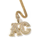 Gold 3mmx24inch chain / 2letters
