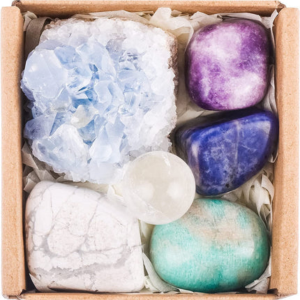 23 Piece Natural Crystal Stone Set Gift Box