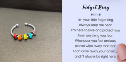 Rotating Enamel Fingertip Stress Relief Ring