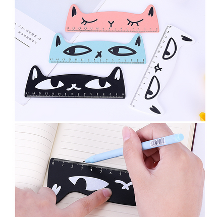 Kawaii 15cm Candy Color Animal Pet Cat Wooden Ruler