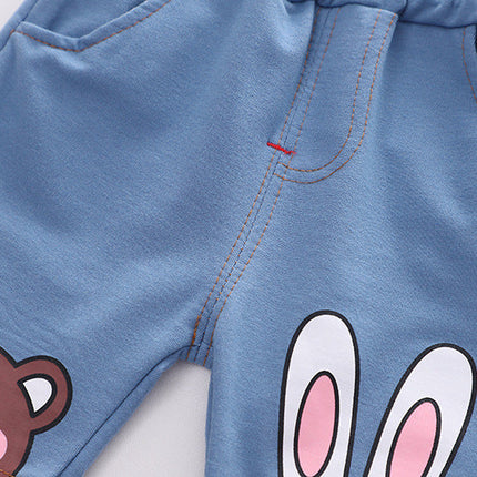 Boys Summer Cartoon Cute Casual Cotton T-shirt Short Sleeve Shorts Suit